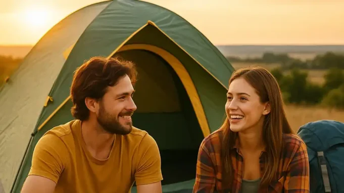 Kampovanje za početnike: Vodič korak po korak za prvu avanturu Dvoje kampera uživaju u predvečernjem odmoru ispred svog šatora. Uz dobru pripremu, i početnici mogu doživeti ovako opuštajuće trenutke u prirodi. U ovom vodiču podeliću iz prve ruke savete za kampovanje – šta poneti na kampovanje, koju opremu za kampovanje pripremiti, kako odabrati i postaviti šator, kao i niz ličnih trikova za bezbrižan boravak u prirodi.